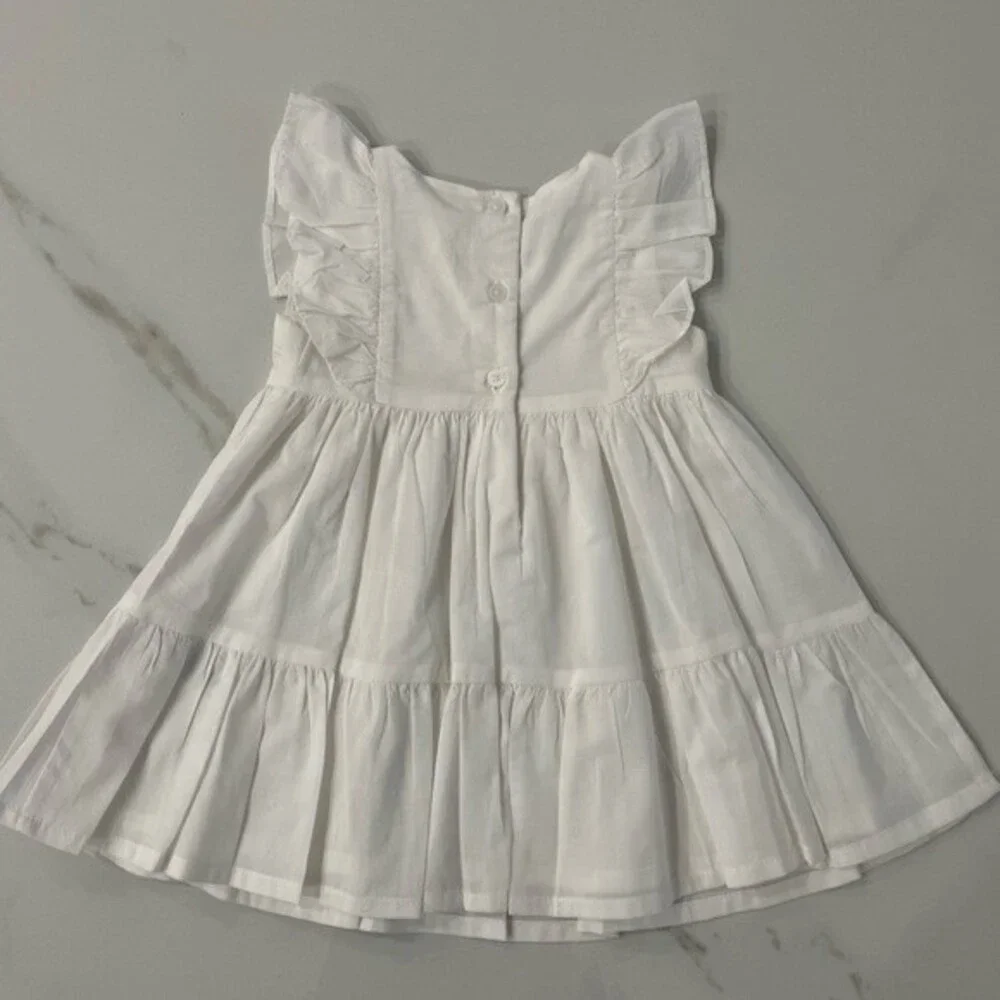 Baby Oshkosh Baby Girl White Eyelet Ruffle Tiered Sundress 12 Month